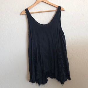 Distressed Look Charcoal Gray Free People Top